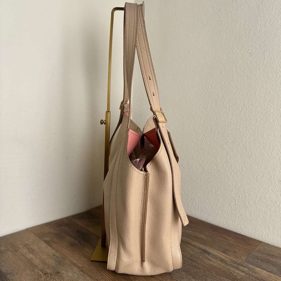 Marc Jacobs The Director Tote Shoulder Bag Leather Beige Pink - Picture 12 of 16